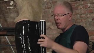 Sebastian Kane's skilled handjob pushes bound slave to edge