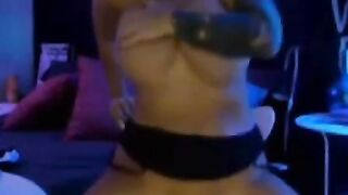 Big-Titted Goth Girl Rides Dildo on Cam Hoe 2