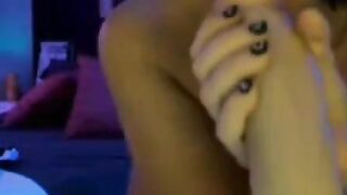 Big-Titted Goth Girl Rides Dildo on Cam Hoe 2