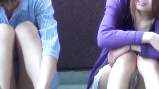 Japanese readers unaware panty flashes in shop on cam