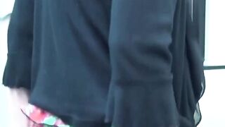Asian lady pees her pants in front of shocked coworkers