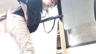 Asian lady pees her pants in front of shocked coworkers
