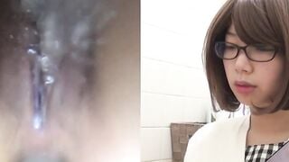 Voyeur sets a cam under toilet to see various pissing pussies