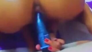 Gorgeous Brunette Plays with Dildo on Webcam