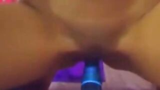 Gorgeous Brunette Plays with Dildo on Webcam