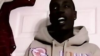 JoeSchmoeXXX.com - Ebony amateur watches porn and tugs his big black cock with lust