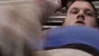 JoeSchmoeXXX.com - Amateur jerks off while black guy licks his cock and balls skillfu