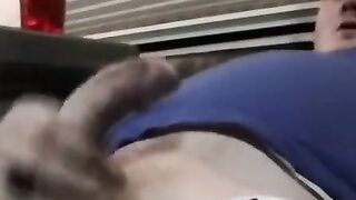 JoeSchmoeXXX.com - Amateur jerks off while black guy licks his cock and balls skillfu