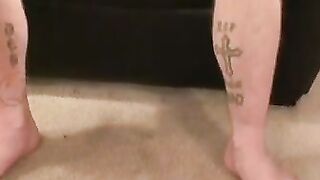 Hairy old man blows his load after hard wanking