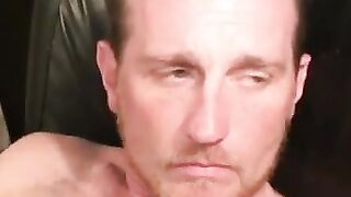 Hairy old man blows his load after hard wanking