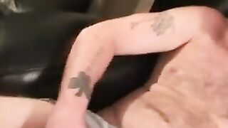 Hairy old man blows his load after hard wanking