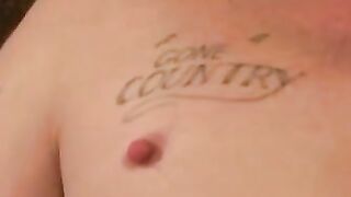 Inked stud teases butthole while jerking solo