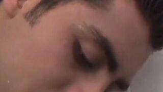 Latino twinks swap sloppy blowjobs then rough bareback