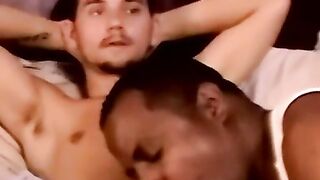 Bearded amateur smokes while mouth milks his dick