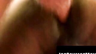 Amateur tugs dick to porn till creamy explosion