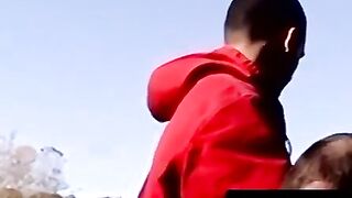 Amateur feeds chubbydaddy cock then unloads cum