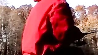 Amateur feeds chubbydaddy cock then unloads cum