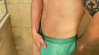 Jeremiah and Shane stroke cocks together in tight undies