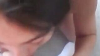 Coed Gives Amateur Blowjob with Facial