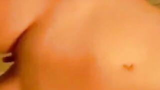 Big-Titted Blonde Plays with Dildo on Webcam