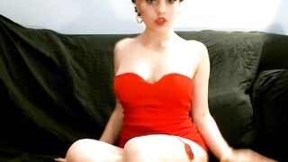 Big-Ass, Big-Tits Betty Boop Masturbates on Webcam Solo
