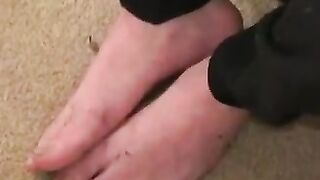 Rough thug wanks cock with inked hand and cums