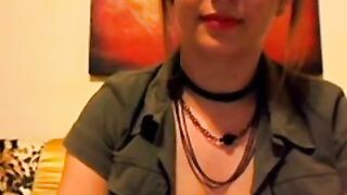 Brunette Webcam Girl Goes Bra-less and Bares All