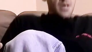JoeSchmoeXXX.com - Gay amateur enjoys black guy blowing him while jerking off hard