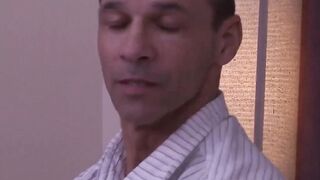 Mature gay wrecks young hunky stud's tight hole