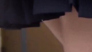 Two Asian babes spread their legs while a cam records secretly