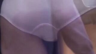 Two Asian babes spread their legs while a cam records secretly