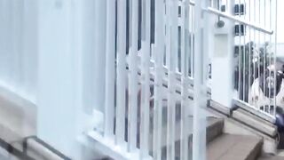 Japanese babe dashes for hidden nook to unleash pee stream