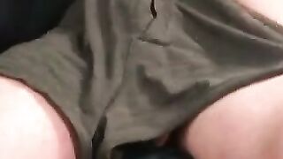 Nerdy amateur jerks hairy shaft and shoots cum