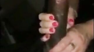 Interracial Homemade: White Girl Sucks BBC in a Club Parking Lot