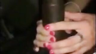 Interracial Homemade: White Girl Sucks BBC in a Club Parking Lot