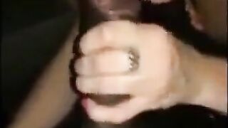 Interracial Homemade: White Girl Sucks BBC in a Club Parking Lot