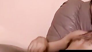 Bald jock strokes dick to porn till cumming hard