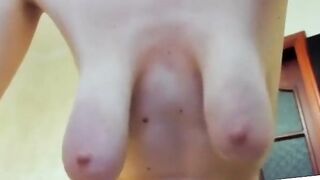 Playing with My Mature Girl's Saggy Tits