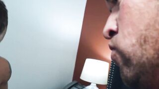 Isaac and Michaelâs threesome ends in creampies with Lane