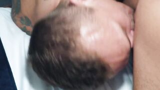 Isaac and Michaelâs threesome ends in creampies with Lane