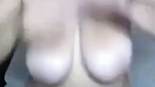 Playing with my dildo and showing off my big tits on webcam