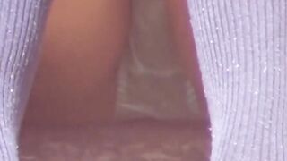 Sporty Japanese babe filmed playing in a tiny short skirt
