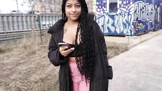 GERMAN SCOUT - Latina Ebony Vicky Menage with big saggy Tits Pick Up for Casting Fuck