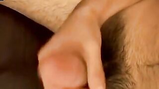 Badass straight stares at cam while pumping cock