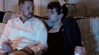 Barebacking twink Canyon Cole until he cums on himself
