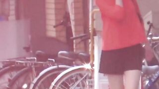 Hidden cam traps an Asian woman dashing to pee outdoors