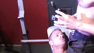 MuscleJockBound.com - Nick Moretti and Drake Jaden torment roped Tyler Saint