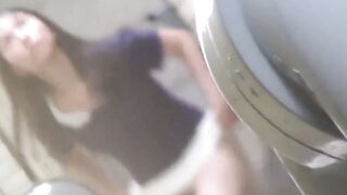 Tall Asian babe tailed by voyeur cam every step
