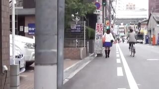 Covert lens catches Asian ladys urgent run to relieve herself