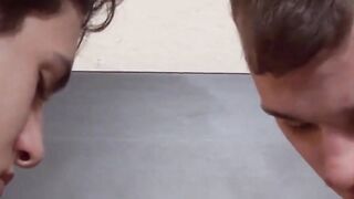 Three twinks grope each other while stroking hard cocks